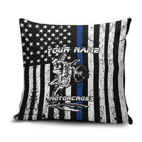 Personalized Motocross Rider Pillow Cover with Splash Pattern and Dirt Bike Jump Illustration - Wonder Print Shop