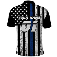 Personalized Motocross Rider Polo Shirt with Splash Pattern and Dirt Bike Jump Illustration - Wonder Print Shop