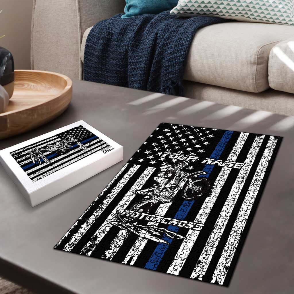 Personalized Motocross Rider Puzzle with Splash Pattern and Dirt Bike Jump Illustration - Wonder Print Shop