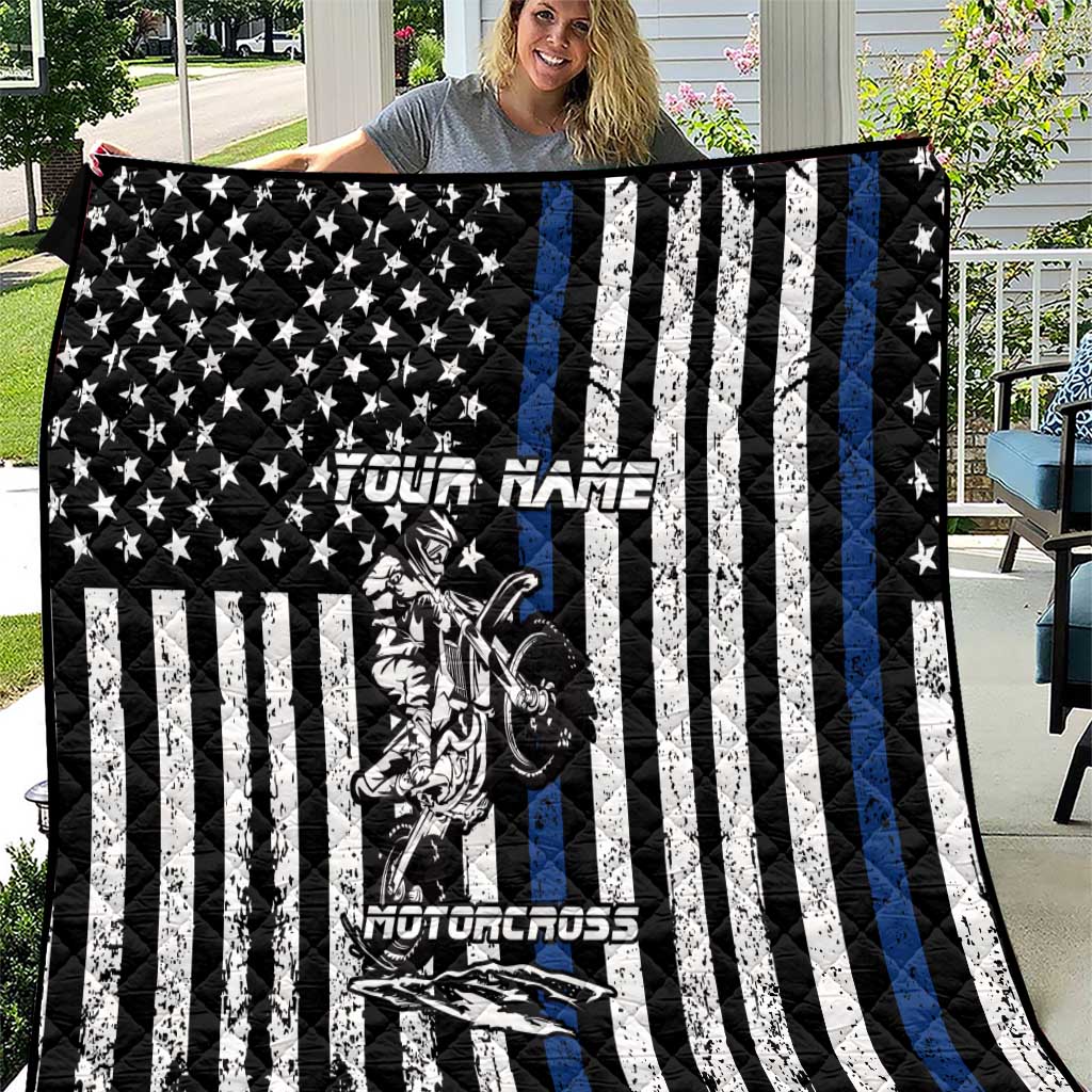 Personalized Motocross Rider Quilt with Splash Pattern and Dirt Bike Jump Illustration - Wonder Print Shop