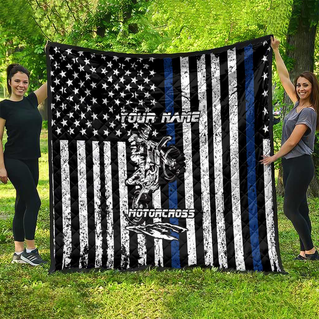 Personalized Motocross Rider Quilt with Splash Pattern and Dirt Bike Jump Illustration - Wonder Print Shop