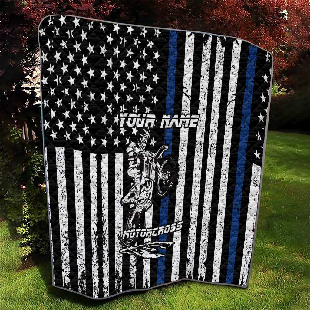 Personalized Motocross Rider Quilt with Splash Pattern and Dirt Bike Jump Illustration - Wonder Print Shop