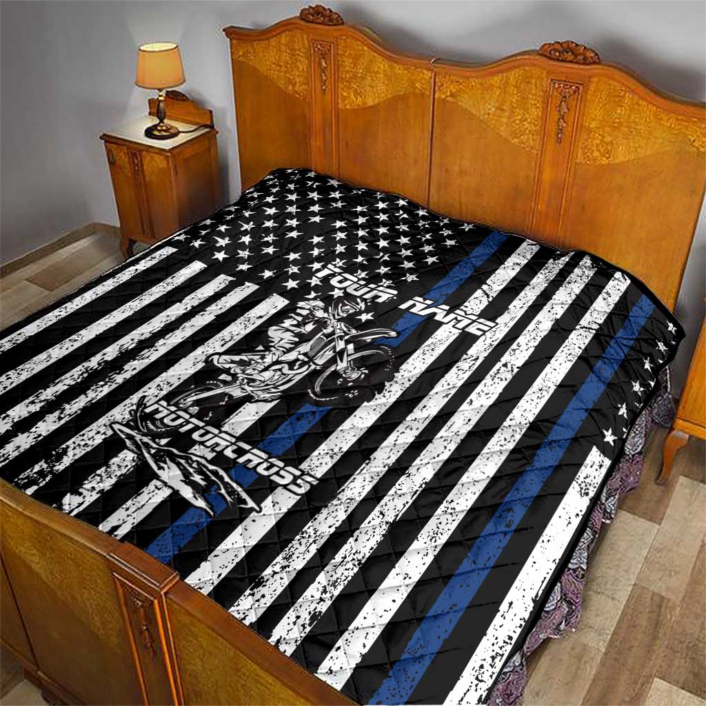 Personalized Motocross Rider Quilt with Splash Pattern and Dirt Bike Jump Illustration - Wonder Print Shop