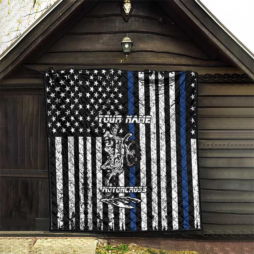 Personalized Motocross Rider Quilt with Splash Pattern and Dirt Bike Jump Illustration - Wonder Print Shop