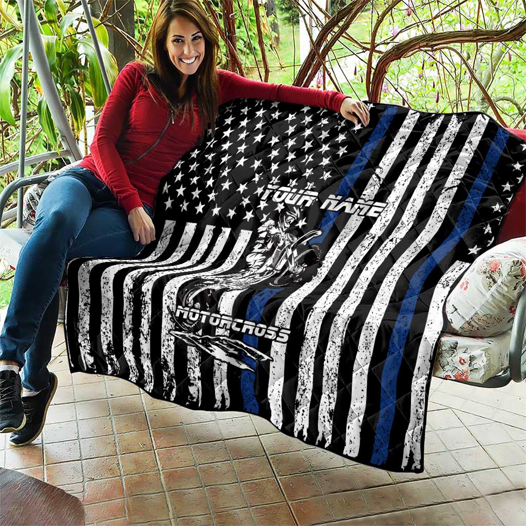 Personalized Motocross Rider Quilt with Splash Pattern and Dirt Bike Jump Illustration - Wonder Print Shop