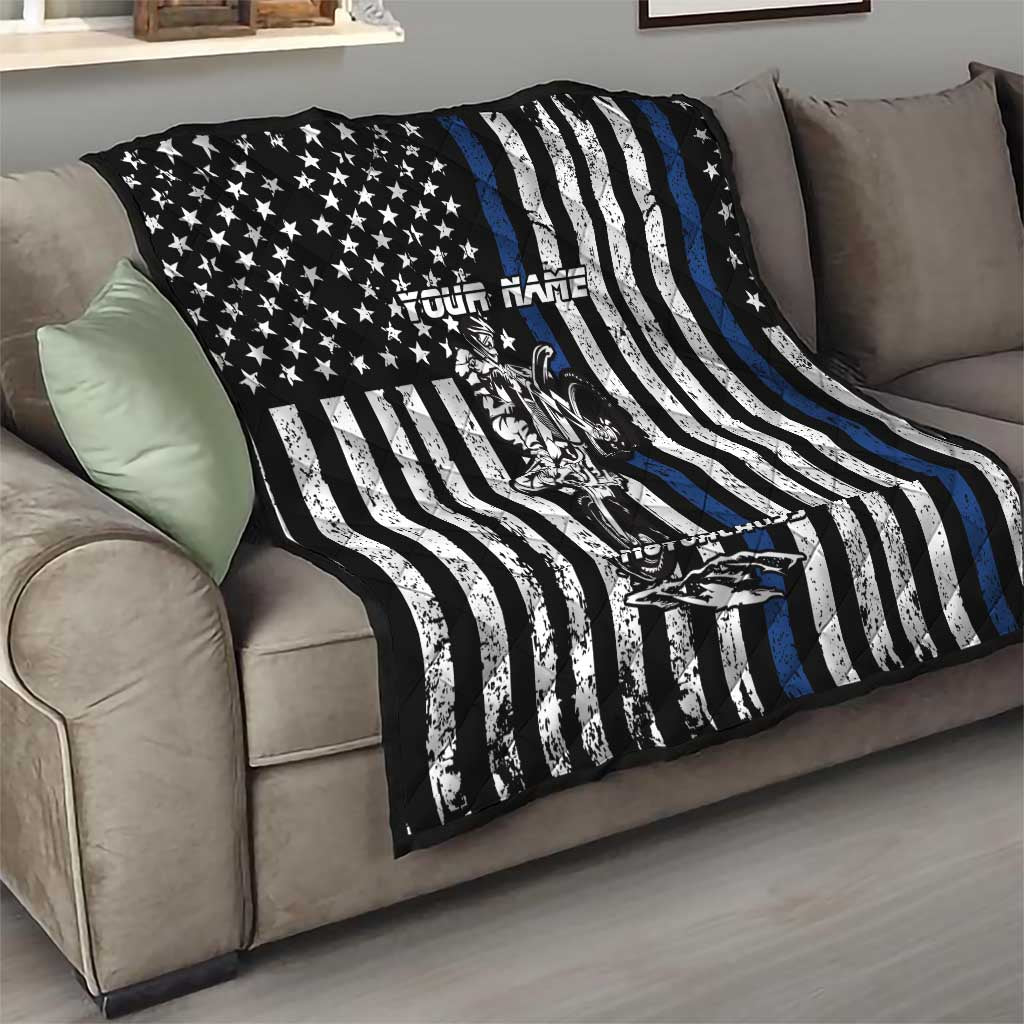 Personalized Motocross Rider Quilt with Splash Pattern and Dirt Bike Jump Illustration - Wonder Print Shop