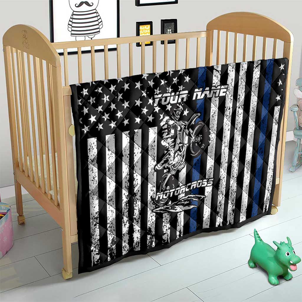 Personalized Motocross Rider Quilt with Splash Pattern and Dirt Bike Jump Illustration - Wonder Print Shop