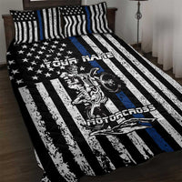 Personalized Motocross Rider Quilt Bed Set with Splash Pattern and Dirt Bike Jump Illustration - Wonder Print Shop