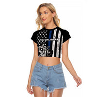 Personalized Motocross Rider Raglan Cropped T Shirt with Splash Pattern and Dirt Bike Jump Illustration - Wonder Print Shop