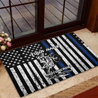 Personalized Motocross Rider Rubber Doormat with Splash Pattern and Dirt Bike Jump Illustration - Wonder Print Shop