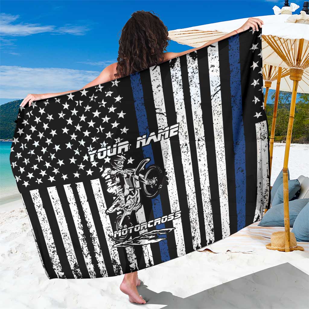 Personalized Motocross Rider Sarong with Splash Pattern and Dirt Bike Jump Illustration - Wonder Print Shop