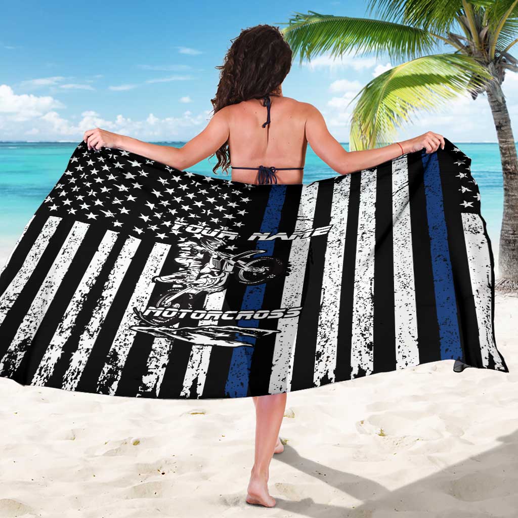 Personalized Motocross Rider Sarong with Splash Pattern and Dirt Bike Jump Illustration - Wonder Print Shop