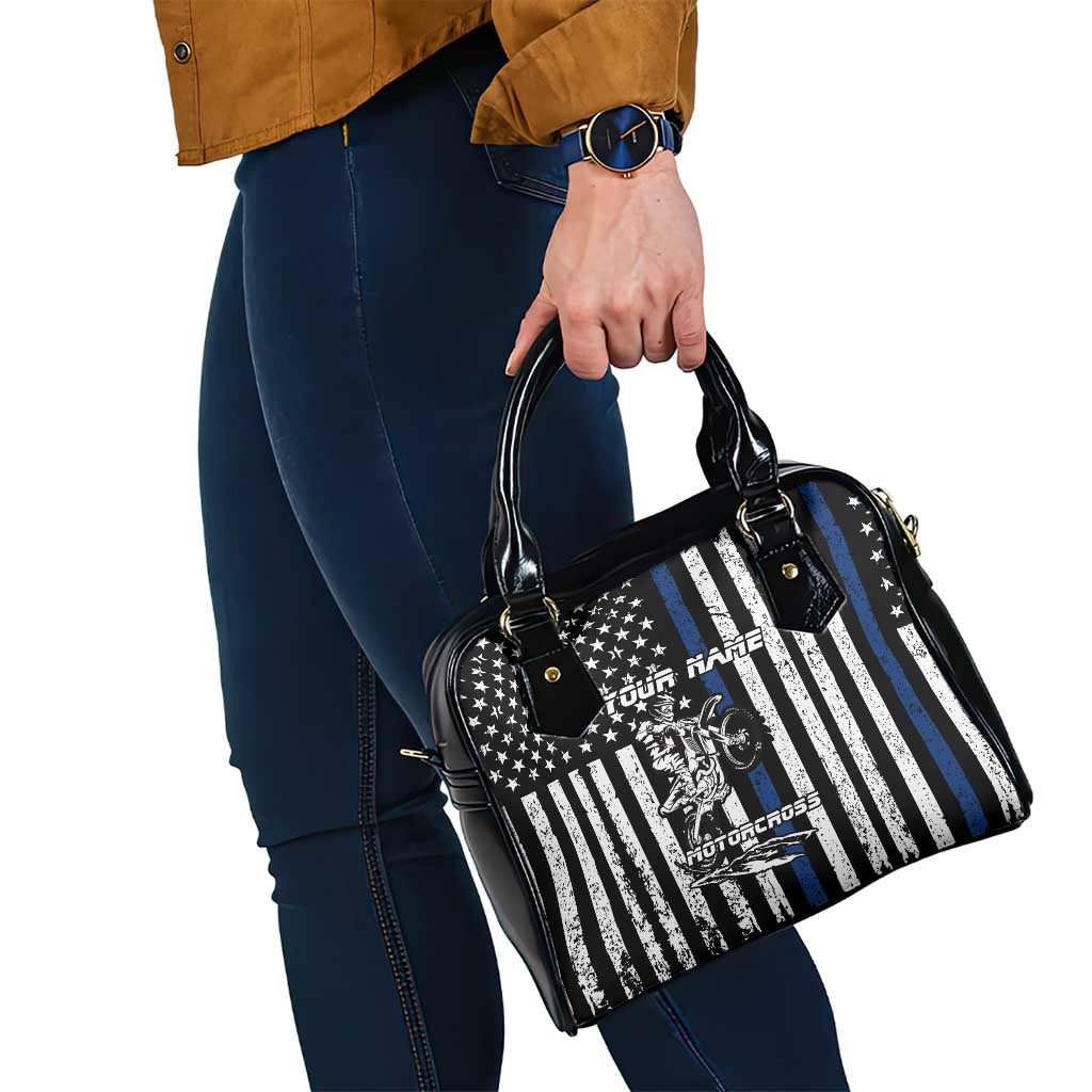 Personalized Motocross Rider Shoulder Handbag with Splash Pattern and Dirt Bike Jump Illustration - Wonder Print Shop