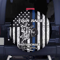 Personalized Motocross Rider Spare Tire Cover with Splash Pattern and Dirt Bike Jump Illustration - Wonder Print Shop
