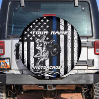 Personalized Motocross Rider Spare Tire Cover with Splash Pattern and Dirt Bike Jump Illustration - Wonder Print Shop