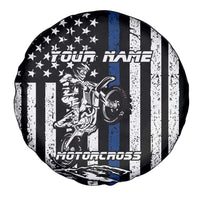 Personalized Motocross Rider Spare Tire Cover with Splash Pattern and Dirt Bike Jump Illustration - Wonder Print Shop