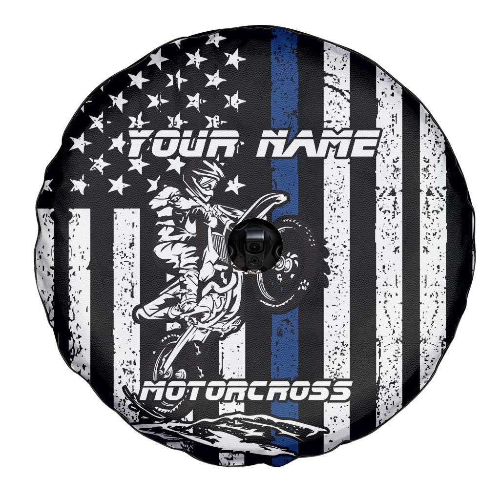 Personalized Motocross Rider Spare Tire Cover with Splash Pattern and Dirt Bike Jump Illustration - Wonder Print Shop