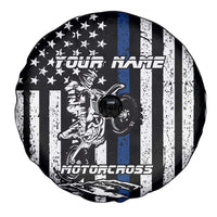 Personalized Motocross Rider Spare Tire Cover with Splash Pattern and Dirt Bike Jump Illustration - Wonder Print Shop