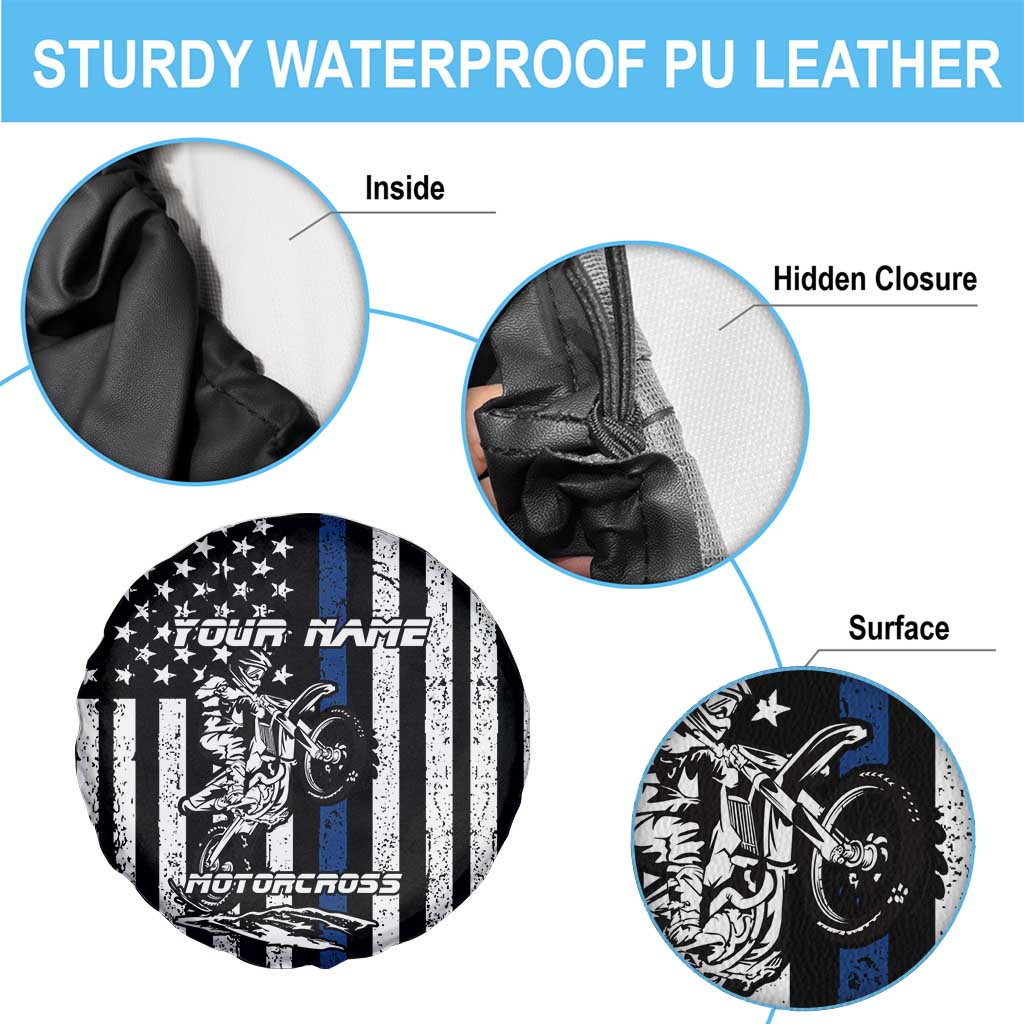 Personalized Motocross Rider Spare Tire Cover with Splash Pattern and Dirt Bike Jump Illustration - Wonder Print Shop