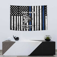 Personalized Motocross Rider Tapestry with Splash Pattern and Dirt Bike Jump Illustration - Wonder Print Shop
