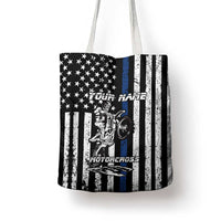 Personalized Motocross Rider Tote Bag with Splash Pattern and Dirt Bike Jump Illustration - Wonder Print Shop