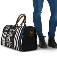 Personalized Motocross Rider Travel Bag with Splash Pattern and Dirt Bike Jump Illustration - Wonder Print Shop