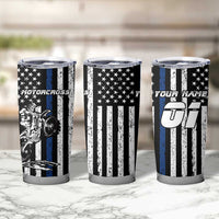 Personalized Motocross Rider Tumbler Cup with Splash Pattern and Dirt Bike Jump Illustration - Wonder Print Shop