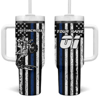 Personalized Motocross Rider Tumbler With Handle with Splash Pattern and Dirt Bike Jump Illustration - Wonder Print Shop