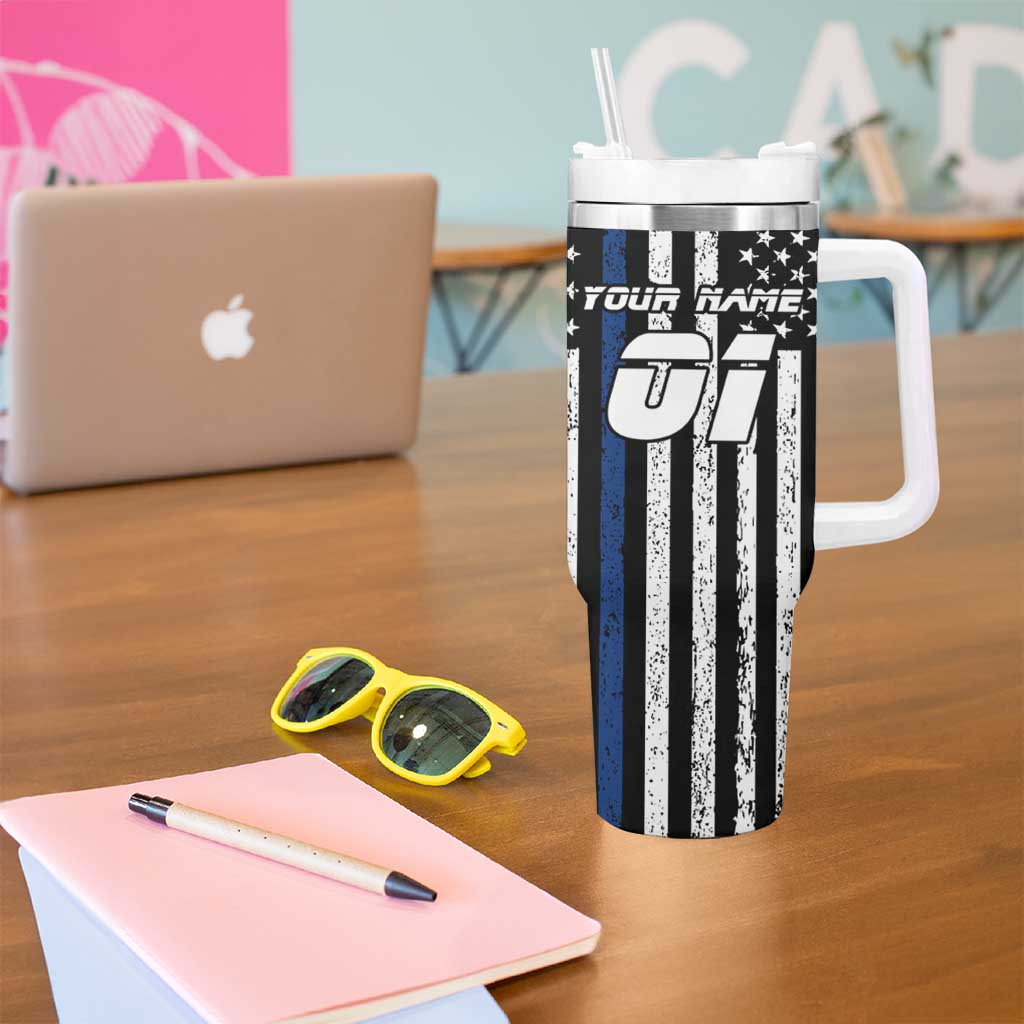 Personalized Motocross Rider Tumbler With Handle with Splash Pattern and Dirt Bike Jump Illustration - Wonder Print Shop