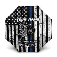 Personalized Motocross Rider Umbrella with Splash Pattern and Dirt Bike Jump Illustration - Wonder Print Shop