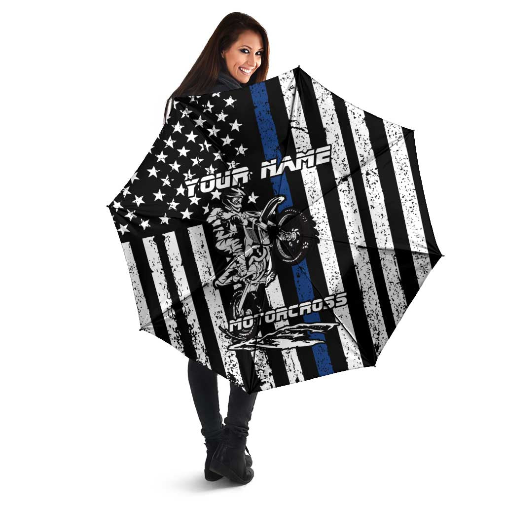 Personalized Motocross Rider Umbrella with Splash Pattern and Dirt Bike Jump Illustration - Wonder Print Shop