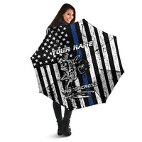Personalized Motocross Rider Umbrella with Splash Pattern and Dirt Bike Jump Illustration - Wonder Print Shop