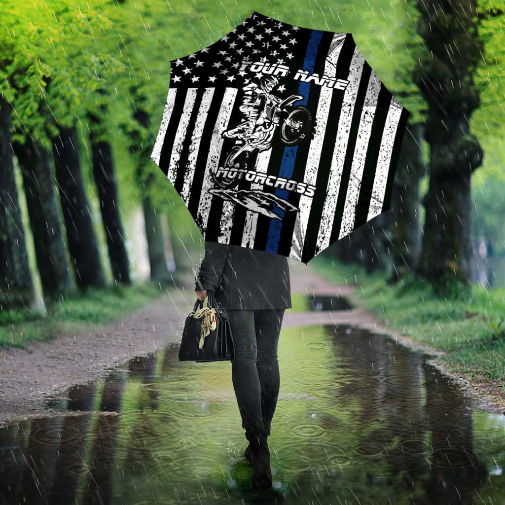 Personalized Motocross Rider Umbrella with Splash Pattern and Dirt Bike Jump Illustration - Wonder Print Shop