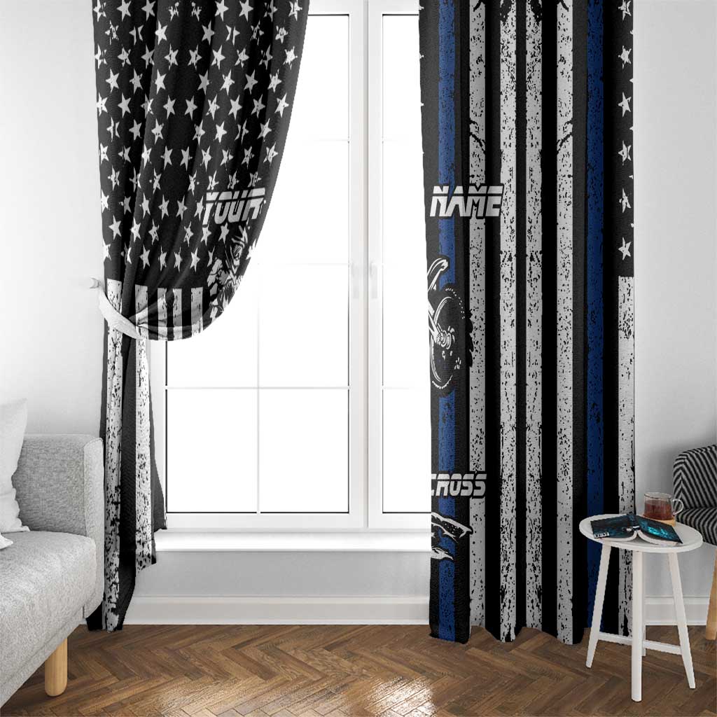 Personalized Motocross Rider Window Curtain with Splash Pattern and Dirt Bike Jump Illustration - Wonder Print Shop