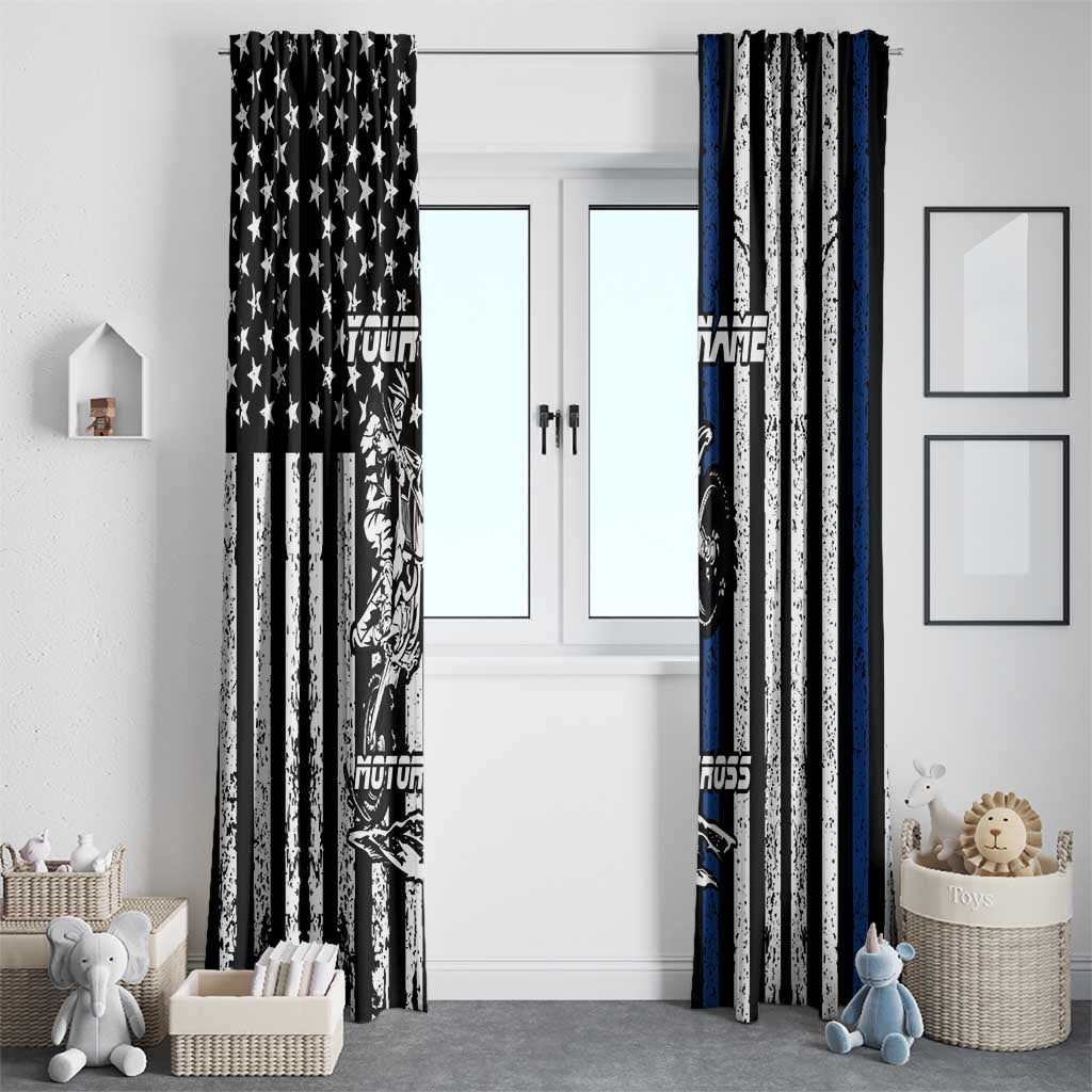 Personalized Motocross Rider Window Curtain with Splash Pattern and Dirt Bike Jump Illustration - Wonder Print Shop