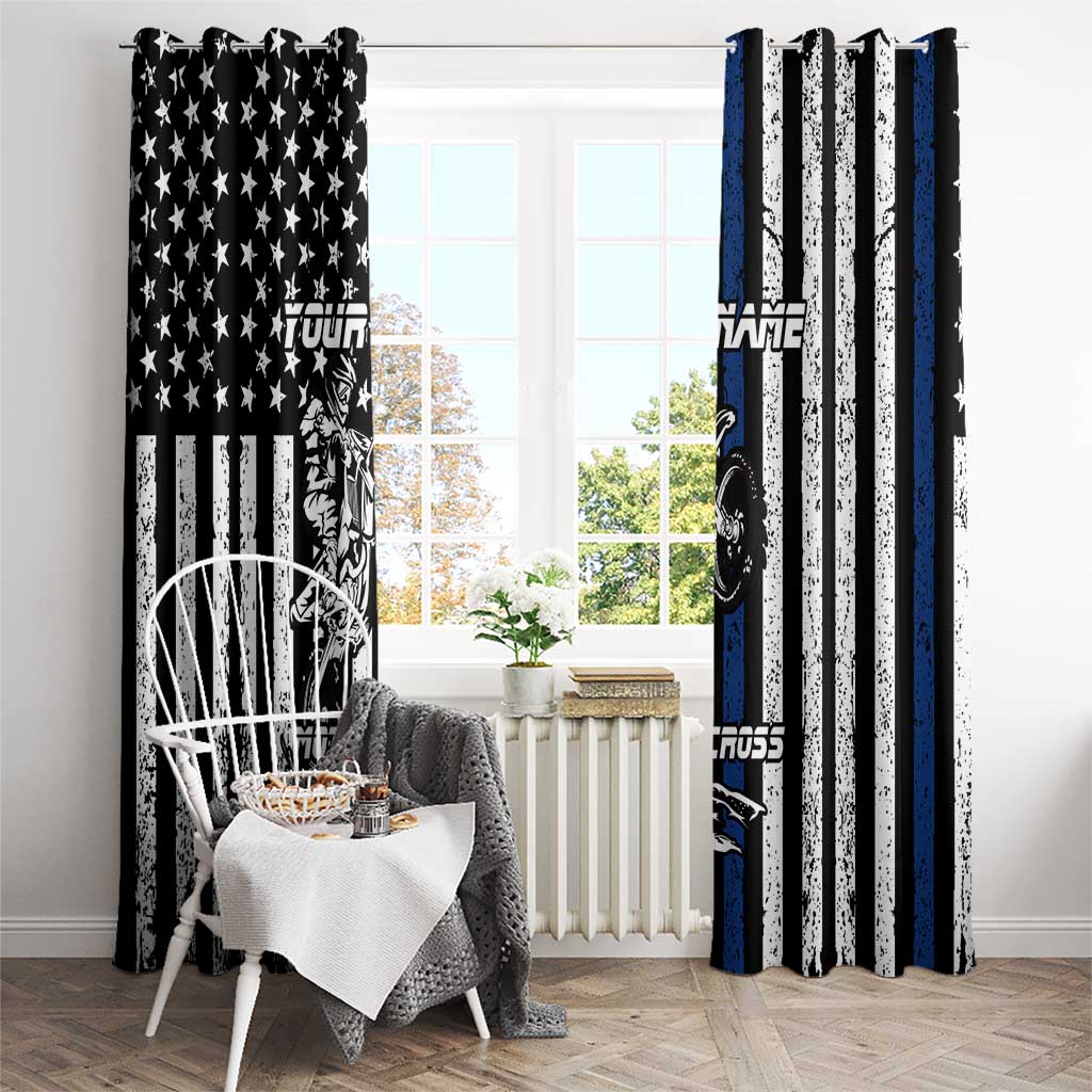 Personalized Motocross Rider Window Curtain with Splash Pattern and Dirt Bike Jump Illustration - Wonder Print Shop