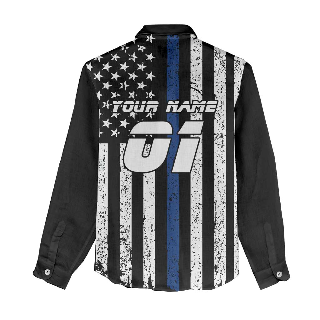 Personalized Motocross Rider Women Casual Shirt with Splash Pattern and Dirt Bike Jump Illustration - Wonder Print Shop