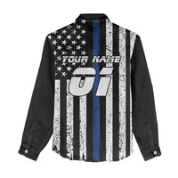Personalized Motocross Rider Women Casual Shirt with Splash Pattern and Dirt Bike Jump Illustration - Wonder Print Shop