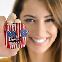 Personalized Motocross Rider AirPods Case with American Flag and Thin Blue Line Pattern - Wonder Print Shop