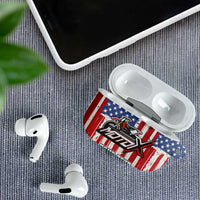 Personalized Motocross Rider AirPods Case with American Flag and Thin Blue Line Pattern - Wonder Print Shop