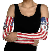 Personalized Motocross Rider Arm Sleeves with American Flag and Thin Blue Line Pattern - Wonder Print Shop