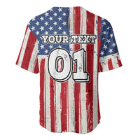 Personalized Motocross Rider Baseball Jersey with American Flag and Thin Blue Line Pattern - Wonder Print Shop