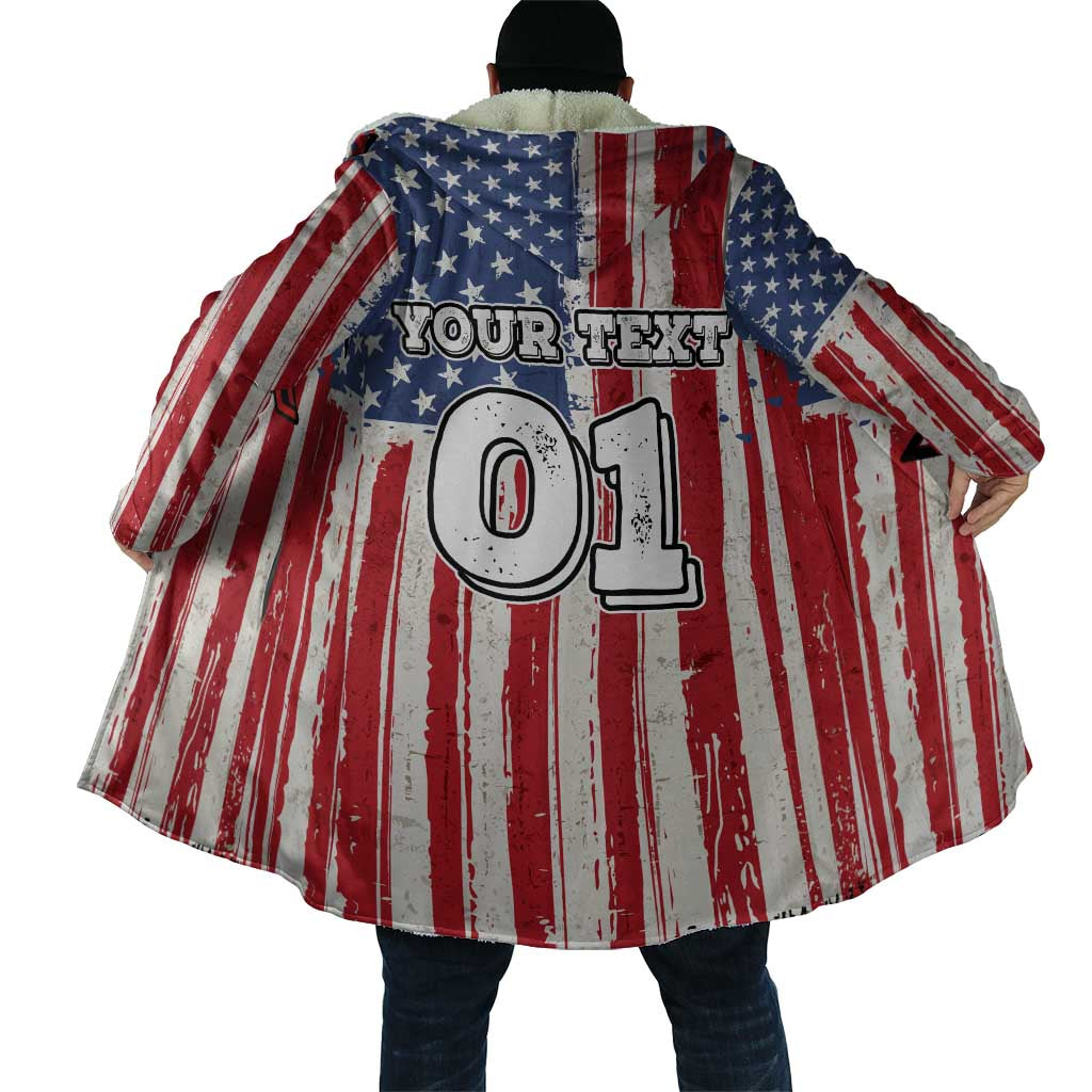 Personalized Motocross Rider Cloak with American Flag and Thin Blue Line Pattern - Wonder Print Shop