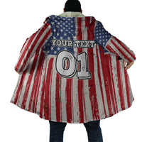 Personalized Motocross Rider Cloak with American Flag and Thin Blue Line Pattern - Wonder Print Shop