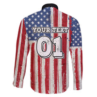 Personalized Motocross Rider Family Matching Off The Shoulder Long Sleeve Dress and Hawaiian Shirt with American Flag and Thin Blue Line Pattern - Wonder Print Shop