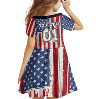 Personalized Motocross Rider Family Matching Off Shoulder Maxi Dress and Hawaiian Shirt with American Flag and Thin Blue Line Pattern - Wonder Print Shop