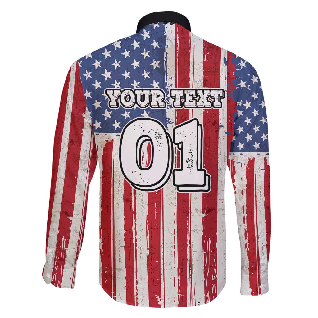 Personalized Motocross Rider Family Matching Off Shoulder Maxi Dress and Hawaiian Shirt with American Flag and Thin Blue Line Pattern - Wonder Print Shop