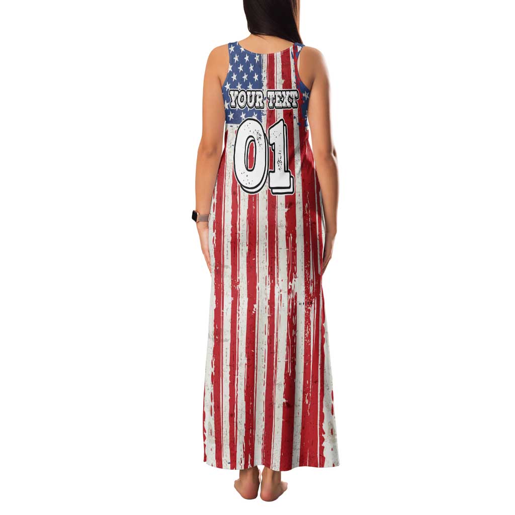 Personalized Motocross Rider Family Matching Tank Maxi Dress and Hawaiian Shirt with American Flag and Thin Blue Line Pattern - Wonder Print Shop