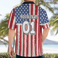 Personalized Motocross Rider Hawaiian Shirt with American Flag and Thin Blue Line Pattern - Wonder Print Shop