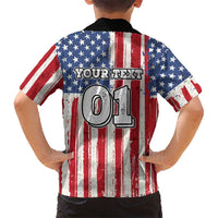 Personalized Motocross Rider Hawaiian Shirt with American Flag and Thin Blue Line Pattern - Wonder Print Shop